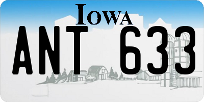 IA license plate ANT633
