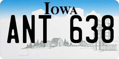IA license plate ANT638