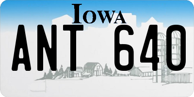 IA license plate ANT640