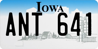 IA license plate ANT641