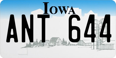 IA license plate ANT644