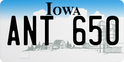 IA license plate ANT650