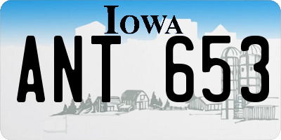 IA license plate ANT653