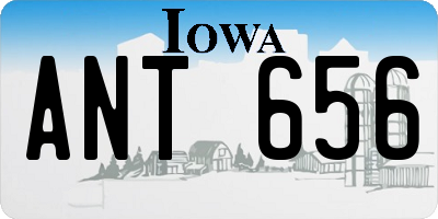 IA license plate ANT656