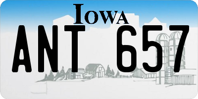 IA license plate ANT657