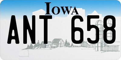 IA license plate ANT658