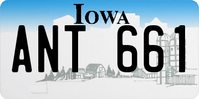 IA license plate ANT661