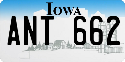 IA license plate ANT662
