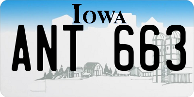 IA license plate ANT663