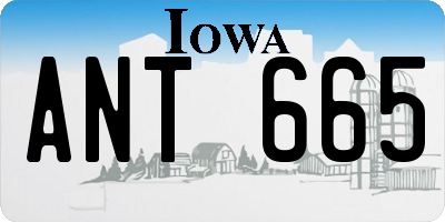 IA license plate ANT665