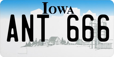 IA license plate ANT666