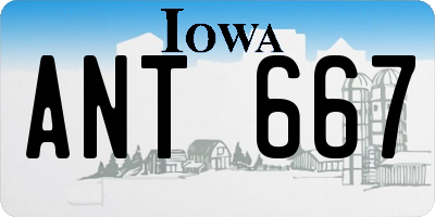 IA license plate ANT667