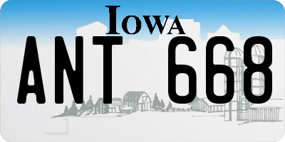 IA license plate ANT668