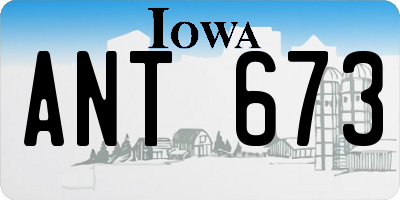 IA license plate ANT673