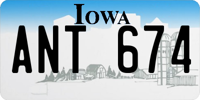 IA license plate ANT674