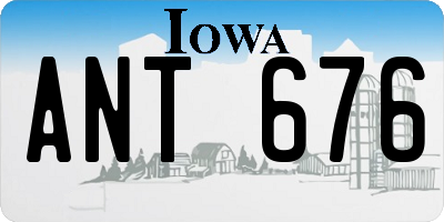 IA license plate ANT676
