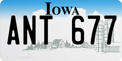 IA license plate ANT677