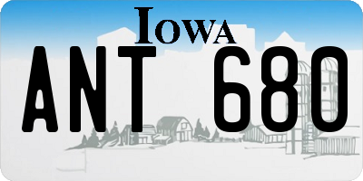IA license plate ANT680