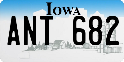 IA license plate ANT682