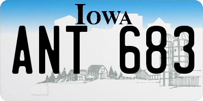 IA license plate ANT683