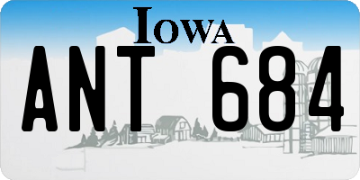 IA license plate ANT684