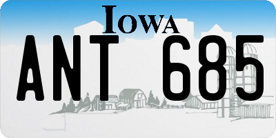 IA license plate ANT685