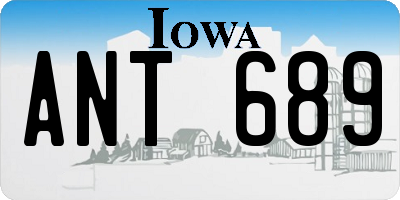 IA license plate ANT689