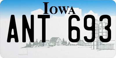 IA license plate ANT693