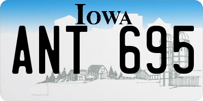 IA license plate ANT695