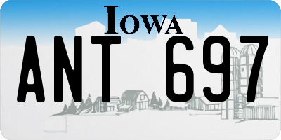 IA license plate ANT697