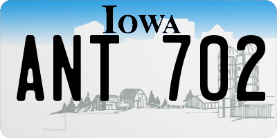 IA license plate ANT702