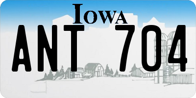 IA license plate ANT704