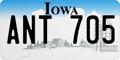 IA license plate ANT705
