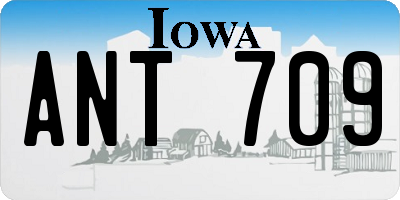 IA license plate ANT709