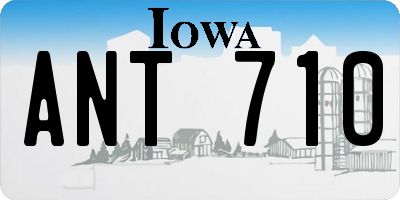 IA license plate ANT710