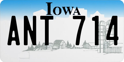 IA license plate ANT714