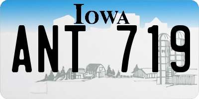 IA license plate ANT719