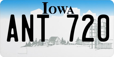 IA license plate ANT720