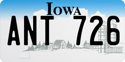 IA license plate ANT726