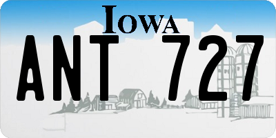 IA license plate ANT727