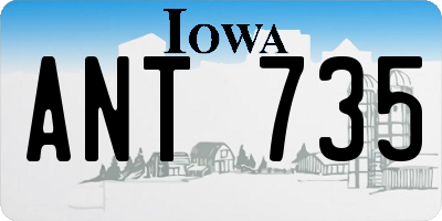 IA license plate ANT735