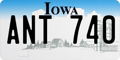 IA license plate ANT740