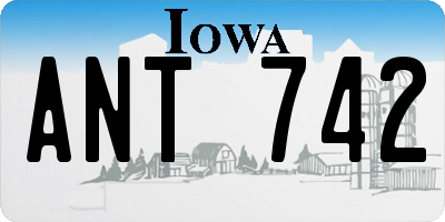 IA license plate ANT742
