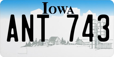 IA license plate ANT743