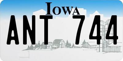 IA license plate ANT744