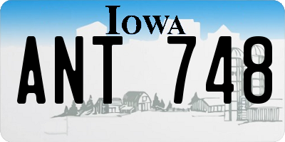 IA license plate ANT748