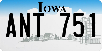 IA license plate ANT751