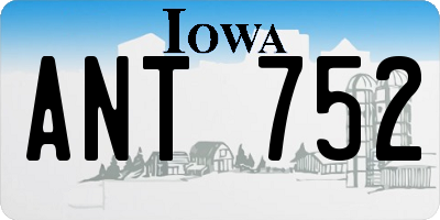 IA license plate ANT752