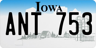 IA license plate ANT753