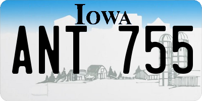 IA license plate ANT755